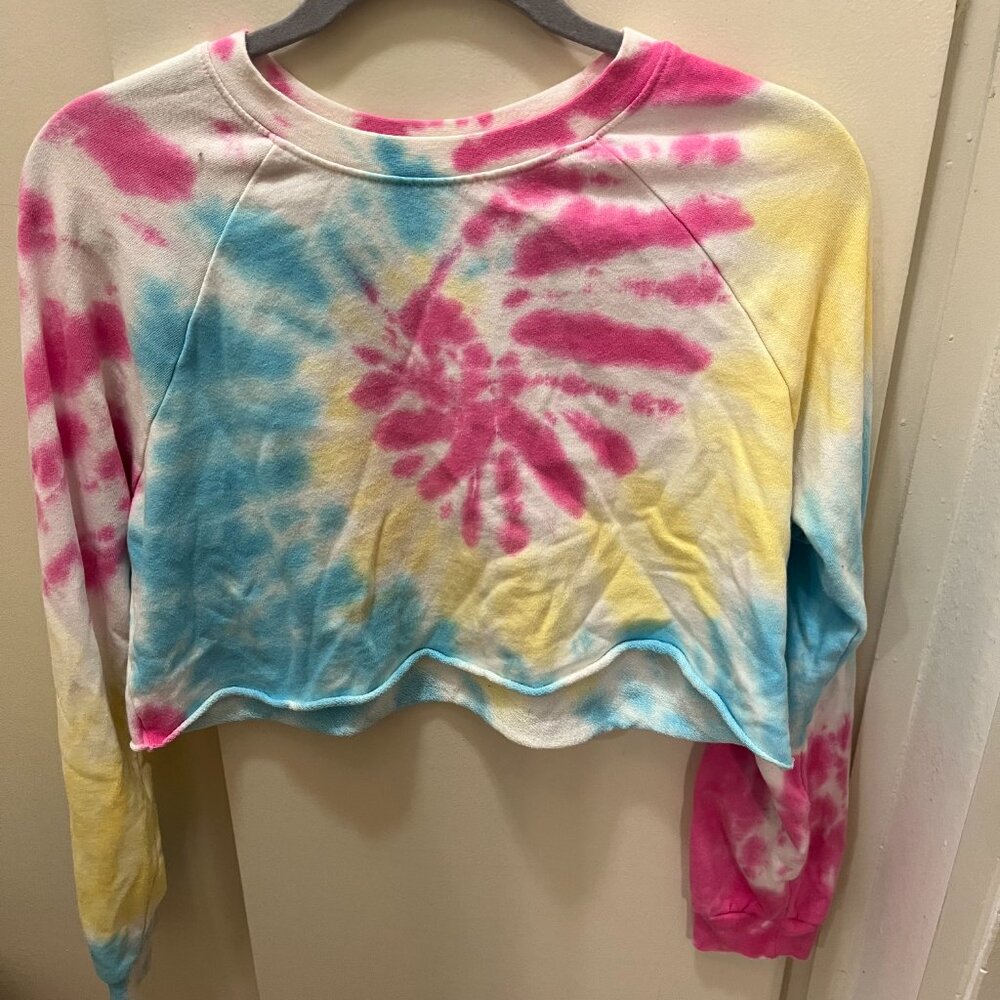 Cropped Tie Dye Sweatshirt